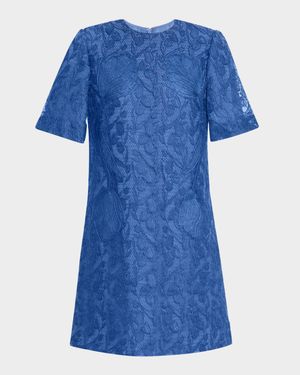 Rachel Tulip Lace Short-Sleeve Mini Tunic Dress