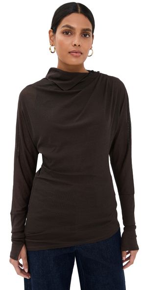 Proenza Schouler Golda Top In Jersey Espresso XS
