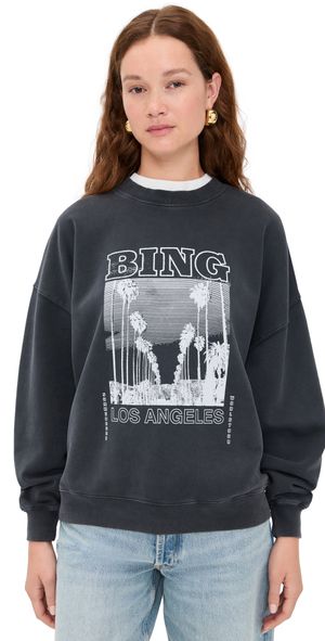 ANINE BING Miles Bing Tour Sweatshirt Washed Black S