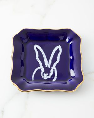 Portrait Plate with Gold Rim - Cobalt