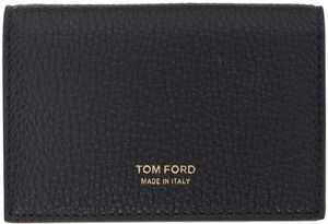 TOM FORD Black Soft Grain Leather T Line Business Card Holder