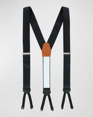 Men's Monte Bello Interlocked Silk Formal Brace Suspenders