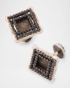 Men's Romero Cufflinks in Sterling Silver with Sapphires