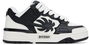 Palm Angels White & Black Venice Leather Sneakers