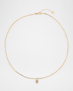 18K Lab Diamond Emerald Cut Pendant Collar Necklace