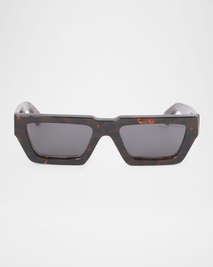 Manchester Logo-Print Rectangle Sunglasses