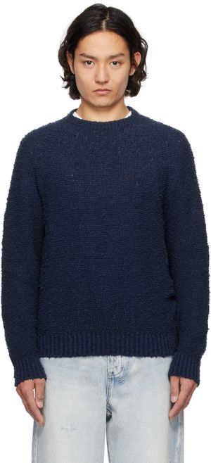 Noah Navy Popcorn Yarn Sweater