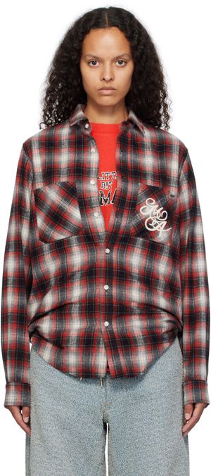 AMIRI Red 'Amiri' Swirl Flannel Shirt
