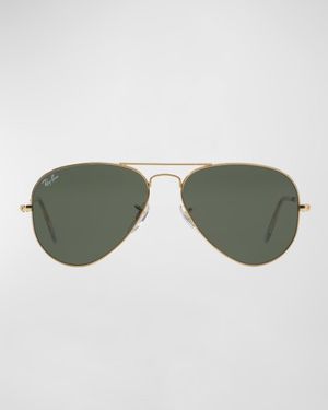 Monochromatic Metal Aviator Sunglasses, Yellow Pattern, 55MM