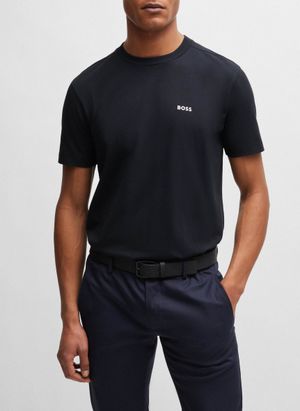 Boss - Tee-shirt col rond en coton mélangé - Taille 6XL - Bleu