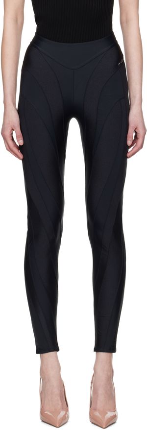 Mugler Black Eco Sport Lycra Leggings