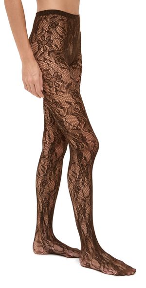 Stems Aria Mesh Tights Brown One Size