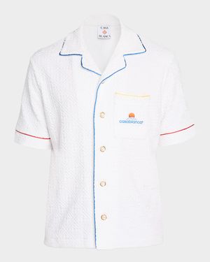 Men's Towelling Monogram Short-Sleeve Shirt