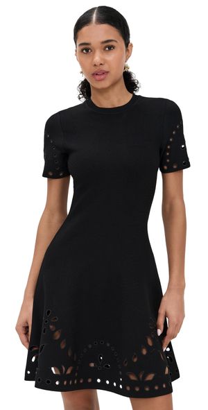 Ulla Johnson Fania Short Sleeve Knit Mini Dress Noir P