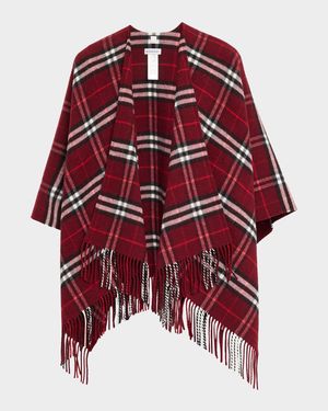 Charlotte Check Wool Cashmere Cape