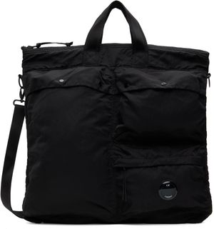 C.P. Company Black Nylon B Lens Tote