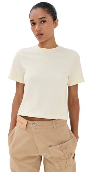 JW Anderson Anchor Embroidery Cropped T-Shirt Buttermilk M