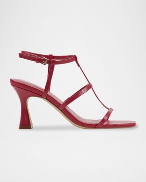Dennie Leather T-Strap Slingback Sandals