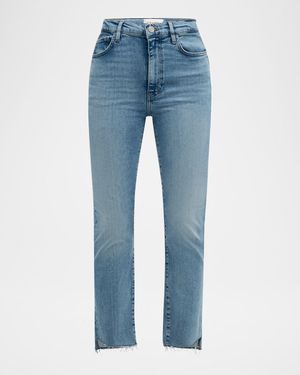Le High Straight Corkscrew Hem Jeans