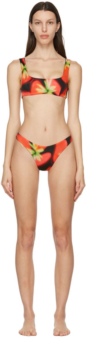 Louisa Ballou Black & Red Scoop Bikini