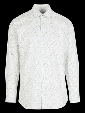 Selected - Chemise col classique imprimé fleuri en coton - Taille 2XL - Blanc