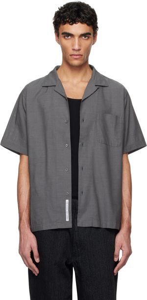 nanamica Gray Open Collar Panama S/S Shirt