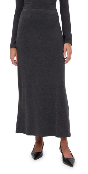 Z Supply Demure Maxi Skirt Charcoal Heather L