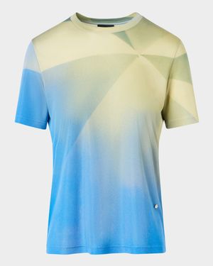 Sunbeam Print Silk Short-Sleeve T-Shirt