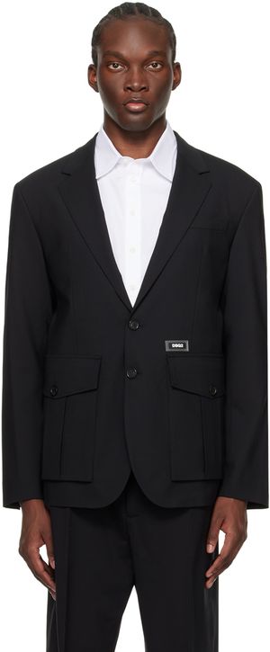 Dsquared2 Black Utility Blazer