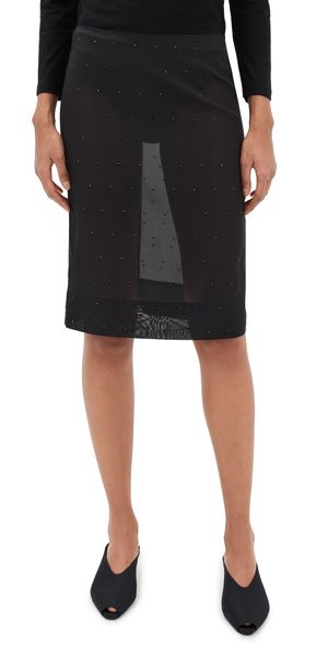 St. Agni Silk Glass Bead Skirt Black M