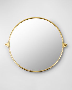 Burnish Golden Round Mirror, 32"
