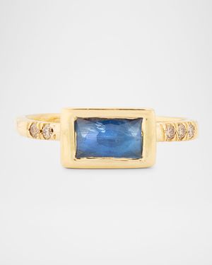 18K Yellow Gold Umba Diamond and Sapphire Ring