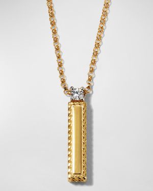 Princess 18K Yellow Gold Diamond Initial Necklace, I