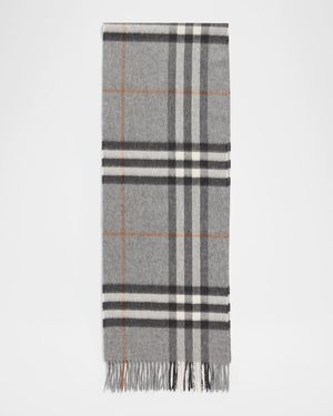 Men's Contrast Check Cashmere Scarf