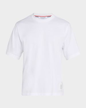 Men's Cotton Stripe-Trim Crewneck T-Shirt