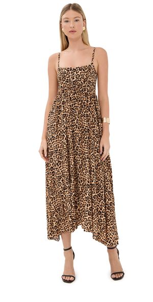 Azeeza Rachel Midi Dress Leopard S