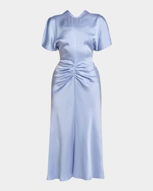 Gathered Waist Midi Dress