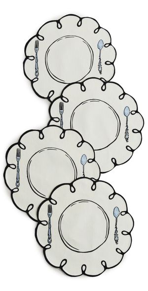 Misette Linen Embroidered Placemats Multi One Size