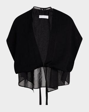 Lightweight Cotton Knit Top with Removable Organza Insert