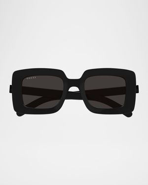 Oversized Rectangle Plastic Sunglasses