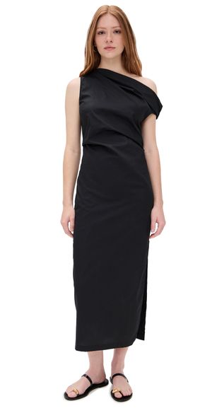 Enza Costa Poplin Sculptured Dress Black 2