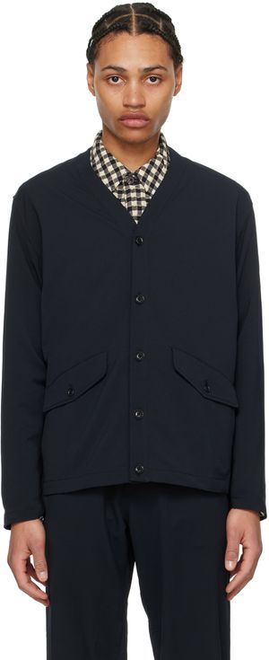 nanamica Navy Y-Neck Cardigan