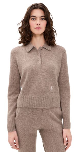 Sporty & Rich SRC Cashmere Polo Tapioca L
