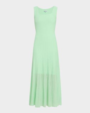 Sleeveless Fit & Flare Cable-Knit Maxi Dress