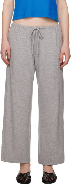 LESET Gray Lauren Crop Drawstring Lounge Pants