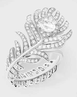 White Gold Serpent Boheme Extra-Small and Small Diamond Ring, Size 52