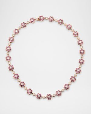 18K Rose Gold Pink Sapphire and Diamond Flora Choker