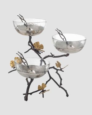 Butterfly Ginkgo Triple Bowl Set