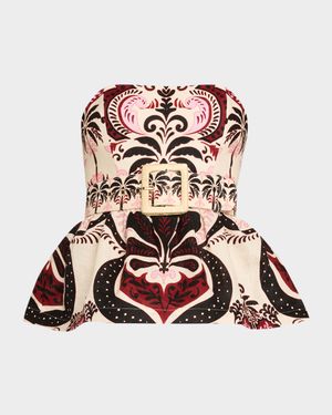 Tilda Strapless Floral Peplum Top