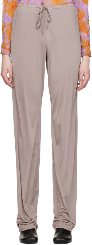 Dries Van Noten Taupe Drawstring Trousers